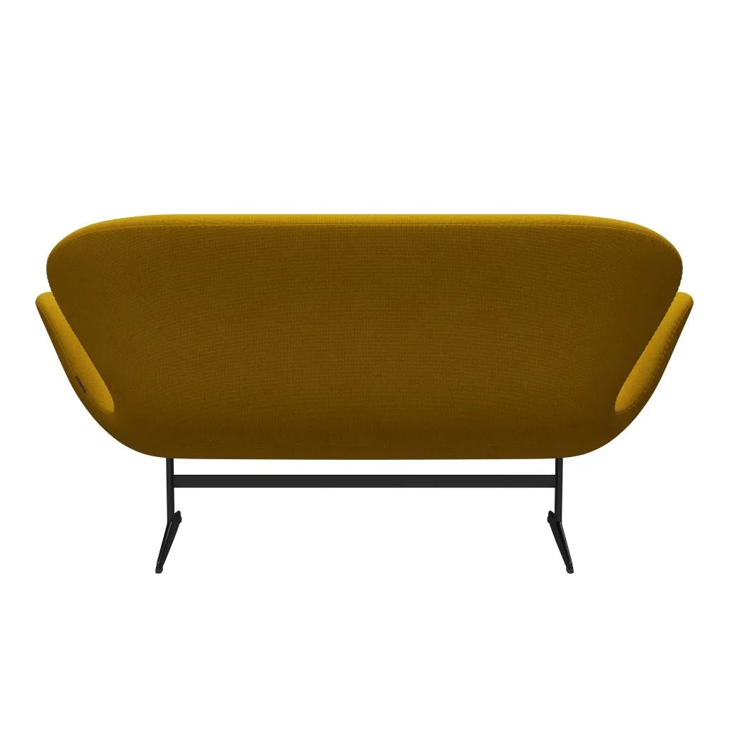 Fritz Hansen Swan™ Sofa 2 Seater, Black Lacquered/Hallingdal Mustard