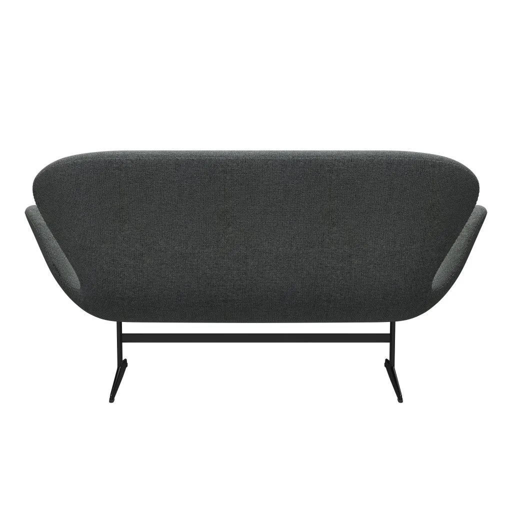 Fritz Hansen Swan™ Sofa 2 Seater, Black Lacquered/Hallingdal White/Brown