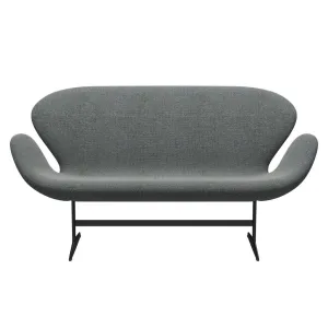 Fritz Hansen Swan™ Sofa 2 Seater, Black Lacquered/Hallingdal White/Brown