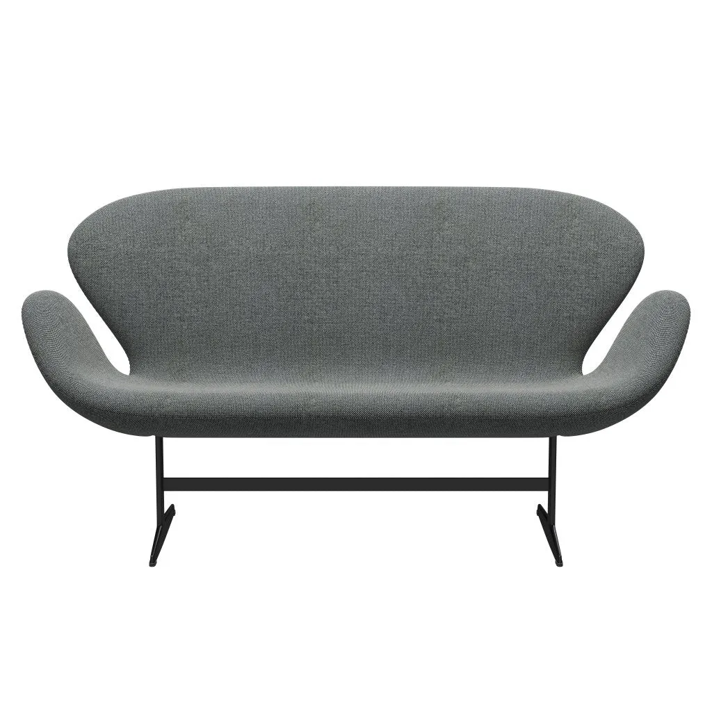 Fritz Hansen Swan™ Sofa 2 Seater, Black Lacquered/Hallingdal White/Brown