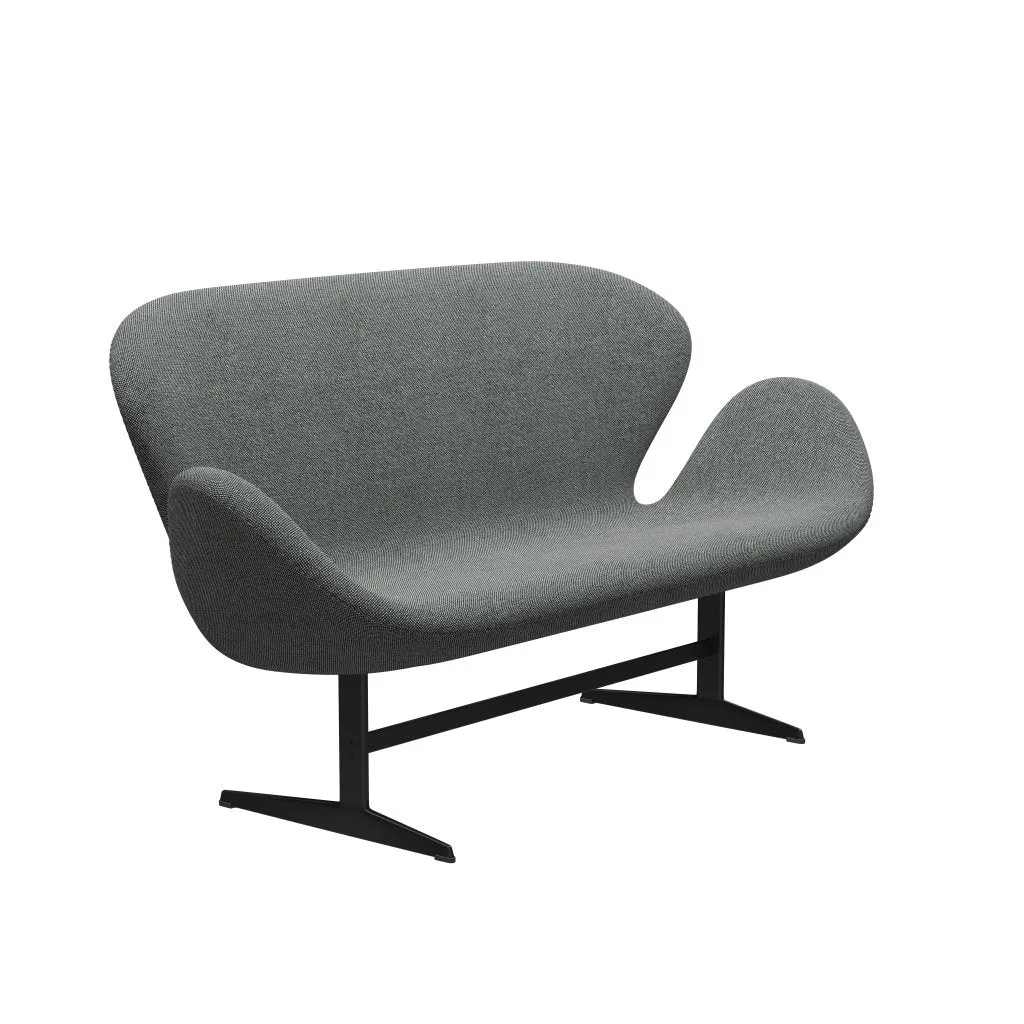 Fritz Hansen Swan™ Sofa 2 Seater, Black Lacquered/Hallingdal White/Brown
