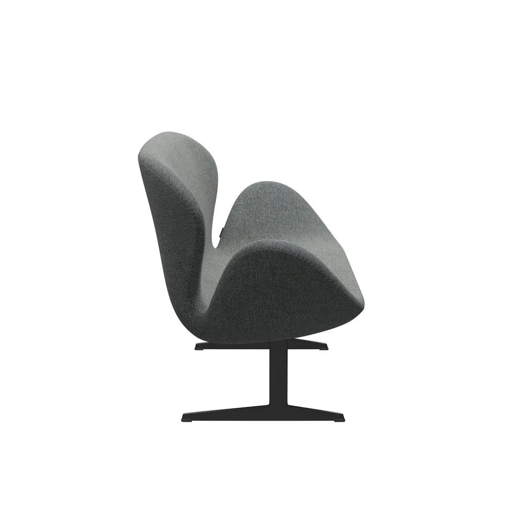 Fritz Hansen Swan™ Sofa 2 Seater, Black Lacquered/Hallingdal White/Brown