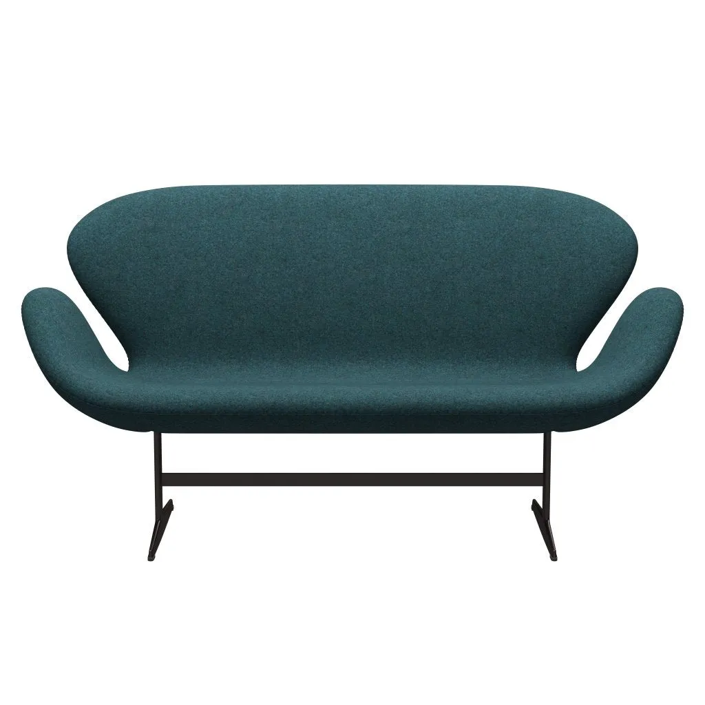 Fritz Hansen Swan™ Sofa 2 Seater, Brown Bronze/Divina Md Turquoise Dark