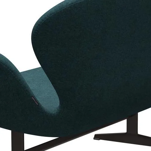 Fritz Hansen Swan™ Sofa 2 Seater, Brown Bronze/Divina Md Turquoise Dark