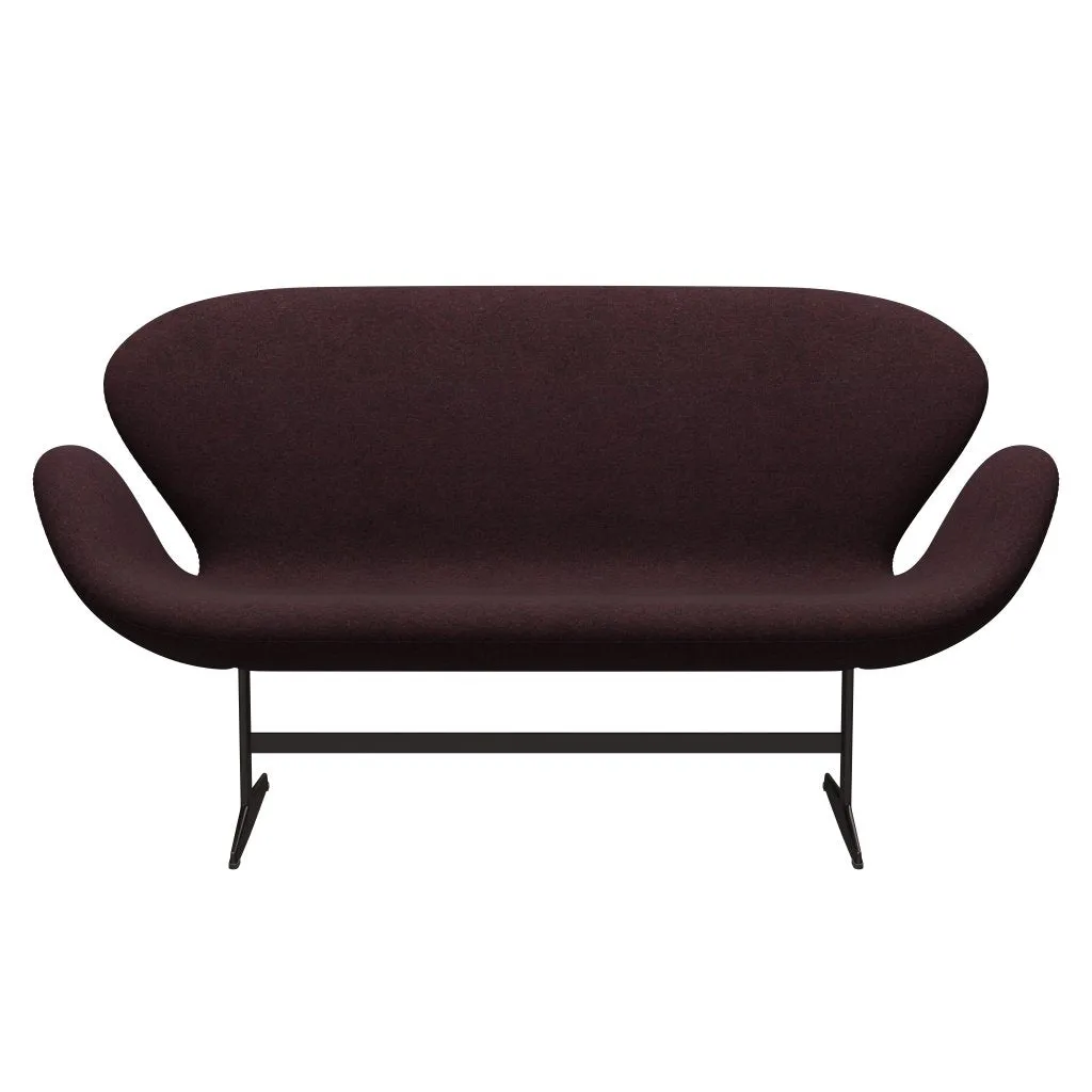 Fritz Hansen Swan™ Sofa 2 Seater, Brown Bronze/Divina Md Wine Red