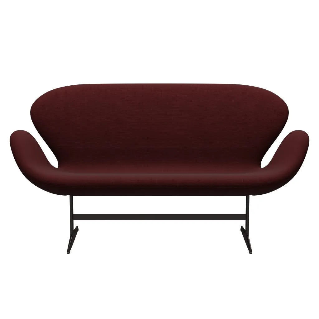 Fritz Hansen Swan™ Sofa 2 Seater, Brown Bronze/Fame Dark Bordeaux