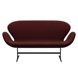 Fritz Hansen Swan™ Sofa 2 Seater, Brown Bronze/Fame Dark Bordeaux