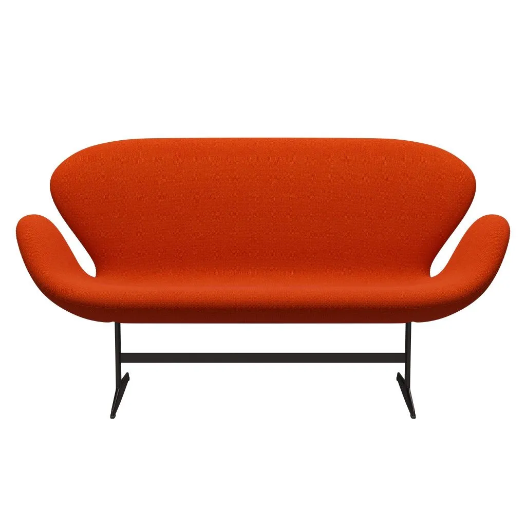 Fritz Hansen Swan™ Sofa 2 Seater, Brown Bronze/Hallingdal Red/Orange