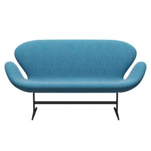 Fritz Hansen Swan™ Sofa 2 Seater, Brown Bronze/Hallingdal White/Turquoise