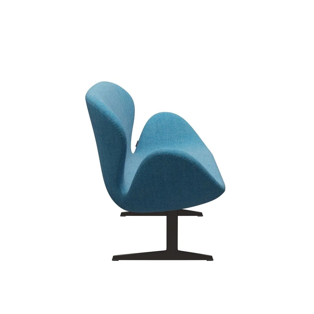 Fritz Hansen Swan™ Sofa 2 Seater, Brown Bronze/Hallingdal White/Turquoise
