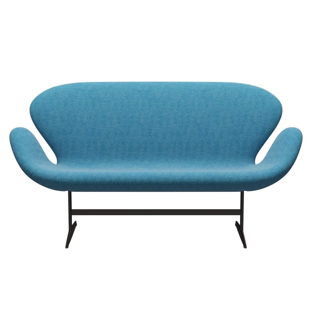 Fritz Hansen Swan™ Sofa 2 Seater, Brown Bronze/Hallingdal White/Turquoise