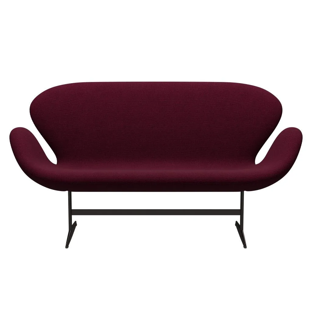 Fritz Hansen Swan™ Sofa 2 Seater, Brown Bronze/Hallingdal Wine Red/Violet