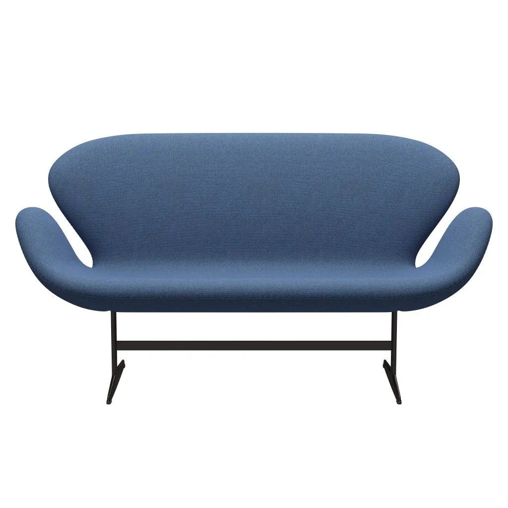 Fritz Hansen Swan™ Sofa 2 Seater, Brown Bronze/Re Wool Blue/Natural