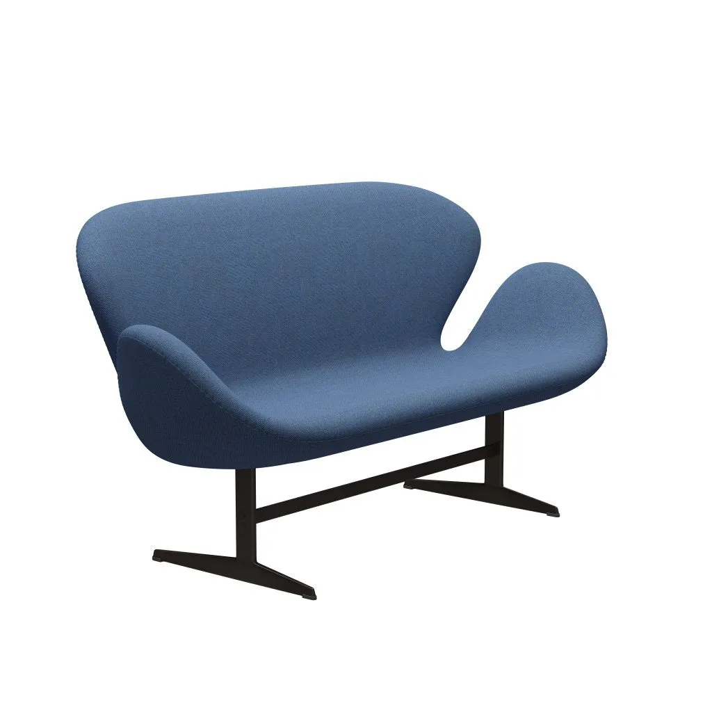 Fritz Hansen Swan™ Sofa 2 Seater, Brown Bronze/Re Wool Blue/Natural