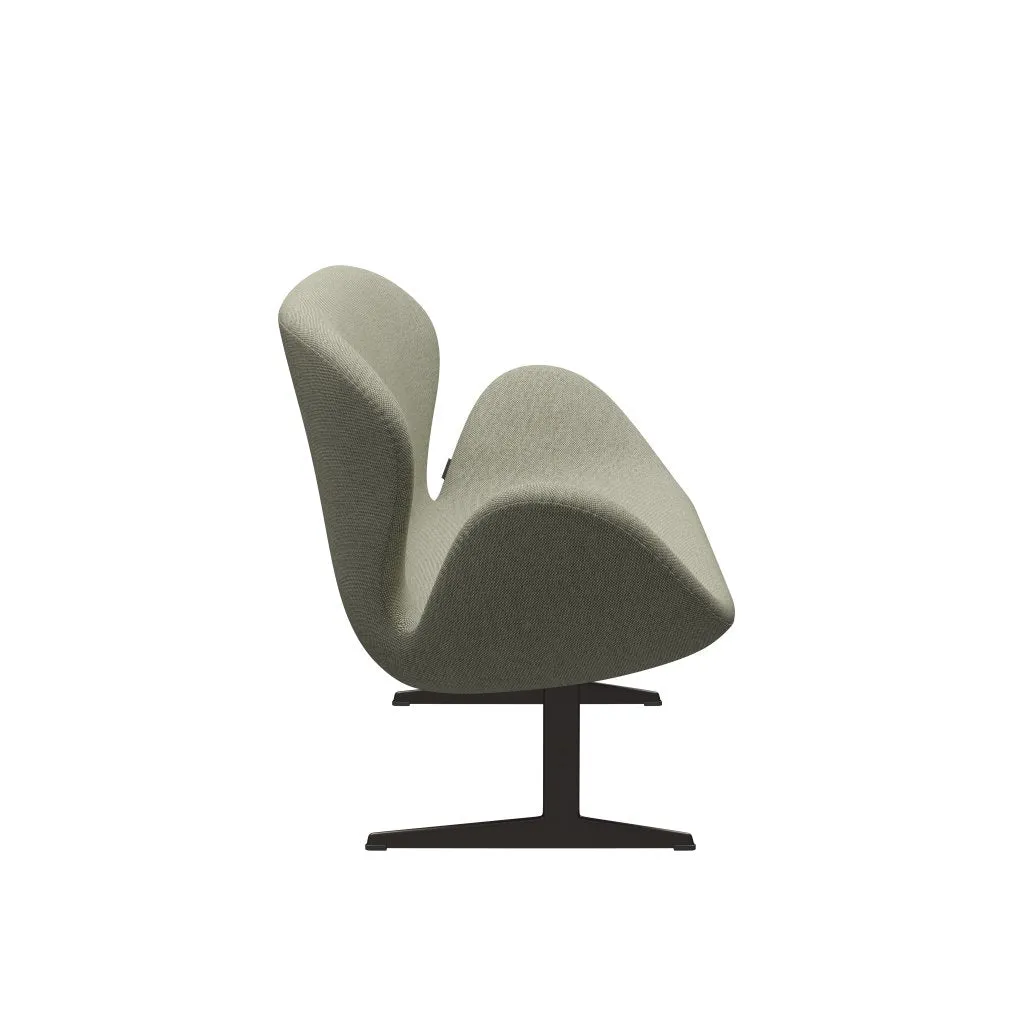 Fritz Hansen Swan™ Sofa 2 Seater, Brown Bronze/Re Wool Lime Green/Nature