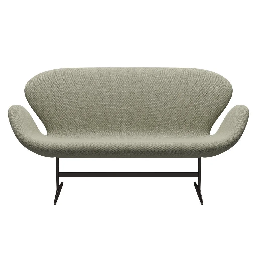 Fritz Hansen Swan™ Sofa 2 Seater, Brown Bronze/Re Wool Lime Green/Nature