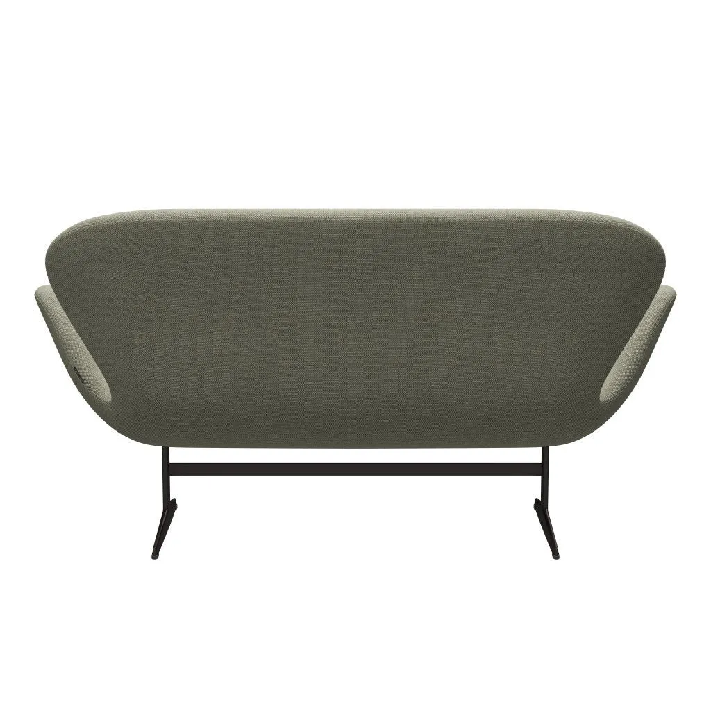 Fritz Hansen Swan™ Sofa 2 Seater, Brown Bronze/Re Wool Lime Green/Nature
