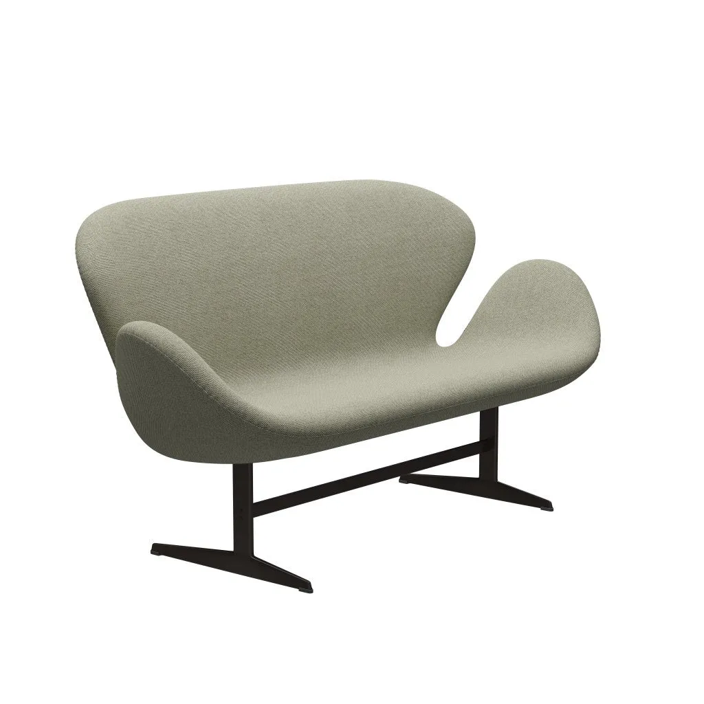Fritz Hansen Swan™ Sofa 2 Seater, Brown Bronze/Re Wool Lime Green/Nature