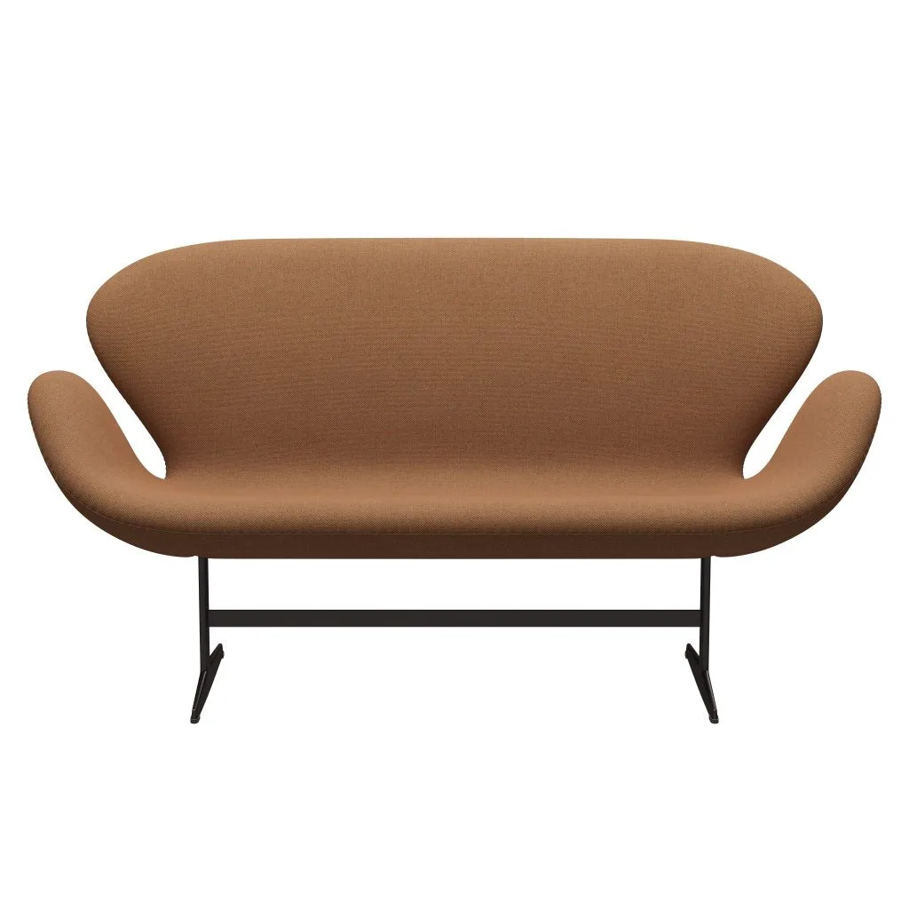 Fritz Hansen Swan™ Sofa 2 Seater, Brown Bronze/Re Wool Ornage/Natural