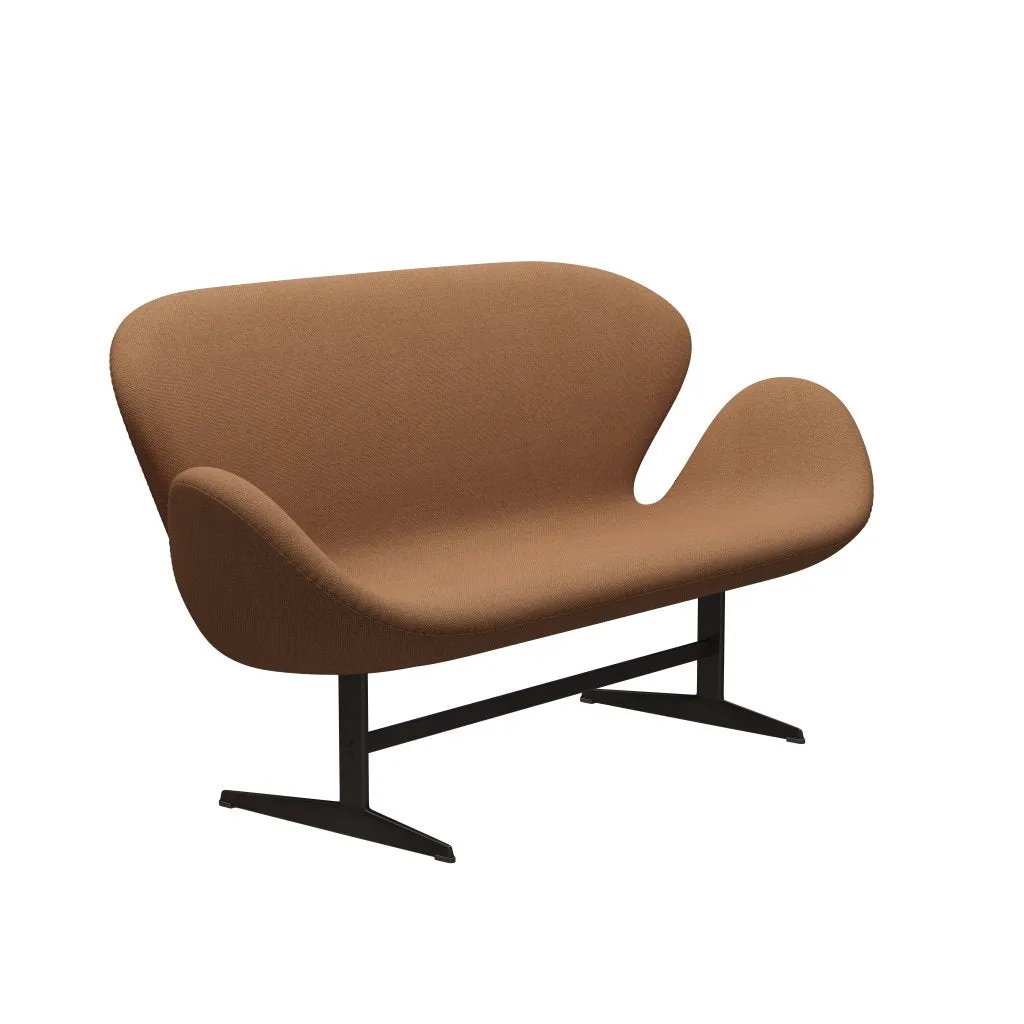 Fritz Hansen Swan™ Sofa 2 Seater, Brown Bronze/Re Wool Ornage/Natural