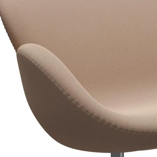 Fritz Hansen Swan™ Sofa 2 Seater, Satin Brushed Aluminium/Capture Pink Sand