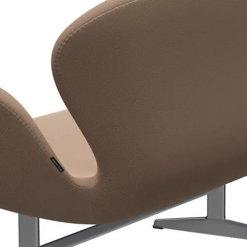 Fritz Hansen Swan™ Sofa 2 Seater, Satin Brushed Aluminium/Capture Pink Sand