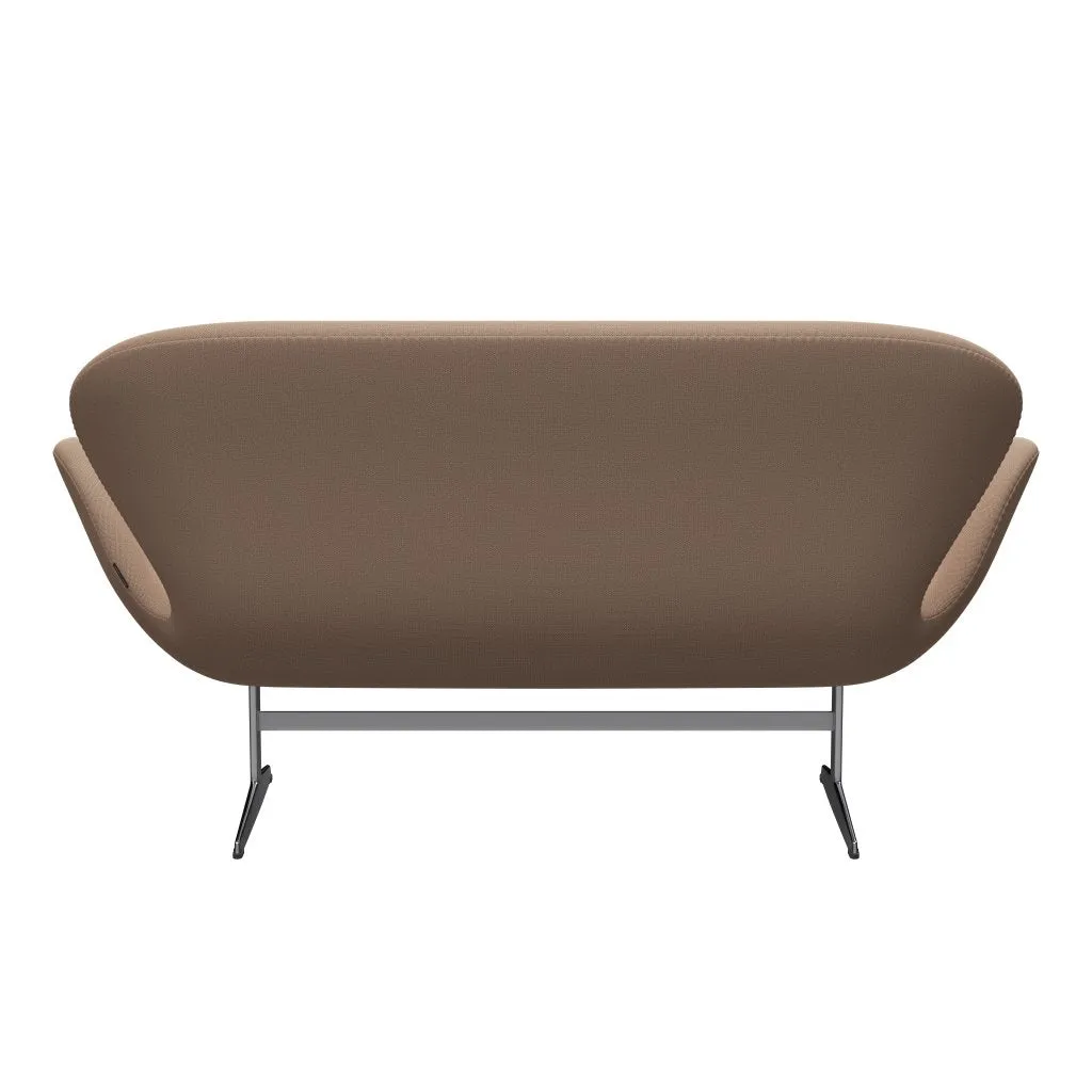 Fritz Hansen Swan™ Sofa 2 Seater, Satin Brushed Aluminium/Capture Pink Sand