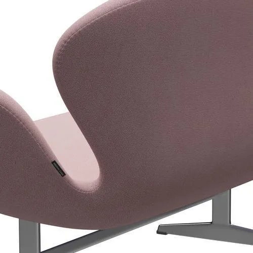 Fritz Hansen Swan™ Sofa 2 Seater, Satin Brushed Aluminium/Capture Pink