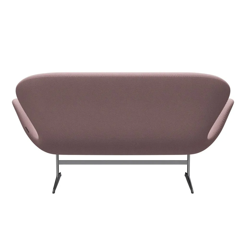 Fritz Hansen Swan™ Sofa 2 Seater, Satin Brushed Aluminium/Capture Pink