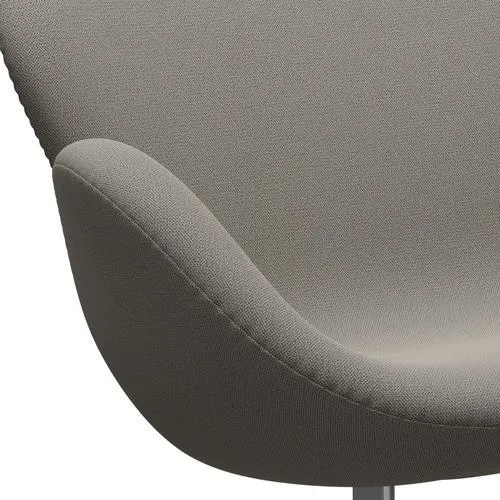 Fritz Hansen Swan™ Sofa 2 Seater, Satin Brushed Aluminium/Capture Warm Grey