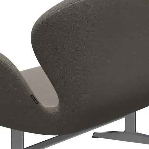 Fritz Hansen Swan™ Sofa 2 Seater, Satin Brushed Aluminium/Capture Warm Grey