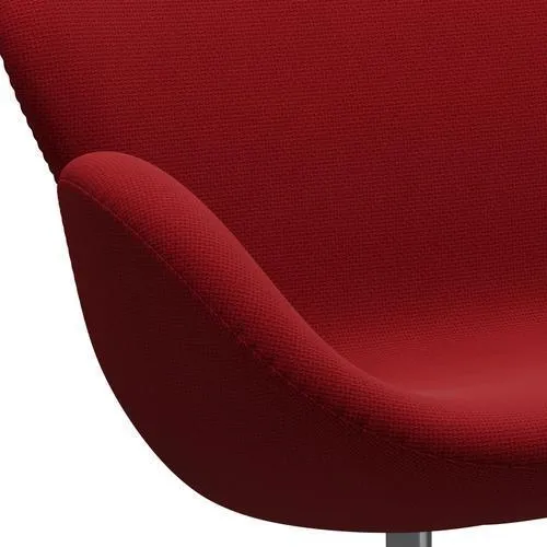 Fritz Hansen Swan™ Sofa 2 Seater, Satin Brushed Aluminium/Diablo Warm Red