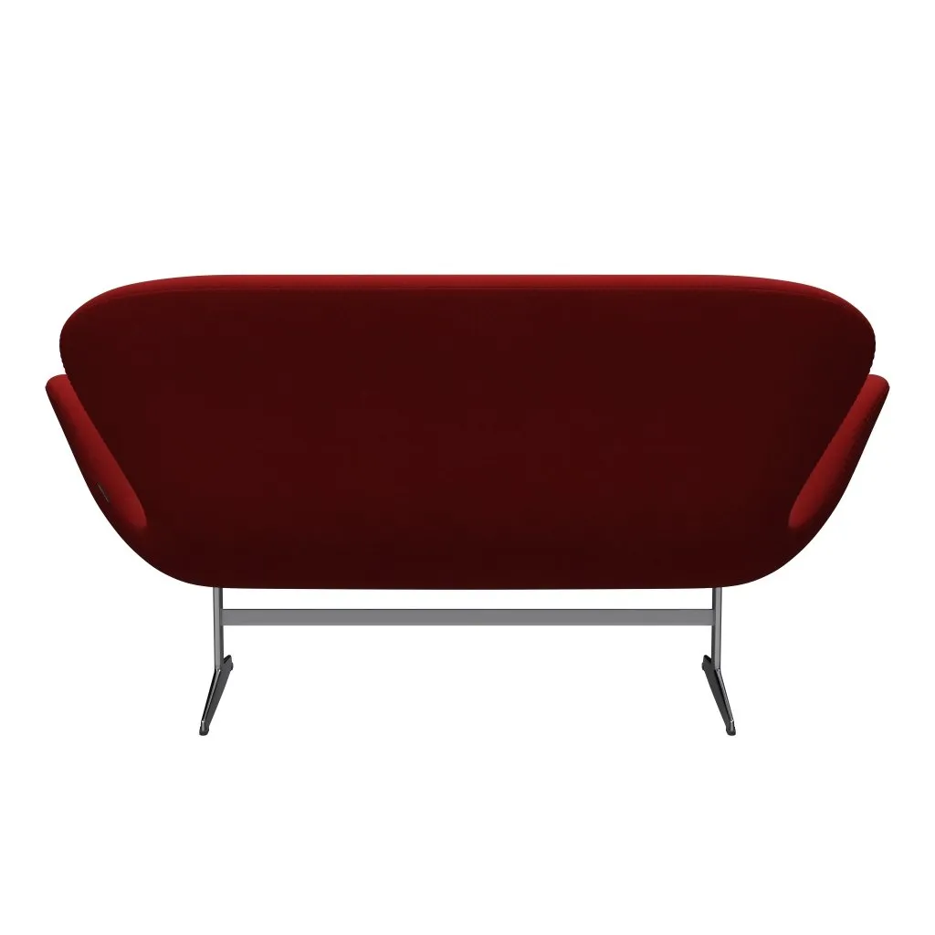 Fritz Hansen Swan™ Sofa 2 Seater, Satin Brushed Aluminium/Divina Bordeaux
