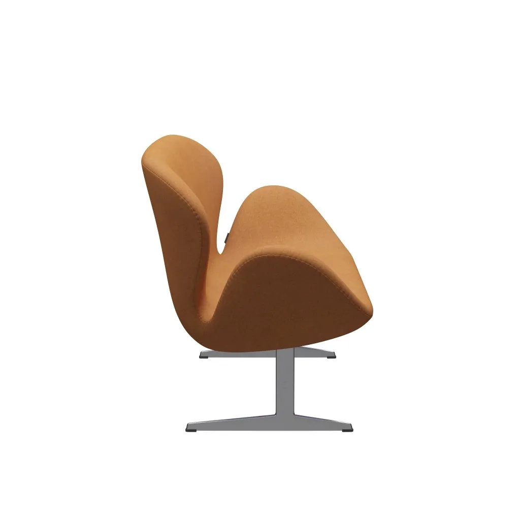 Fritz Hansen Swan™ Sofa 2 Seater, Satin Brushed Aluminium/Divina Md Carrot