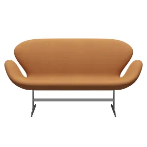 Fritz Hansen Swan™ Sofa 2 Seater, Satin Brushed Aluminium/Divina Md Carrot
