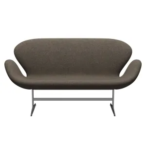 Fritz Hansen Swan™ Sofa 2 Seater, Satin Brushed Aluminium/Divina Md Mole