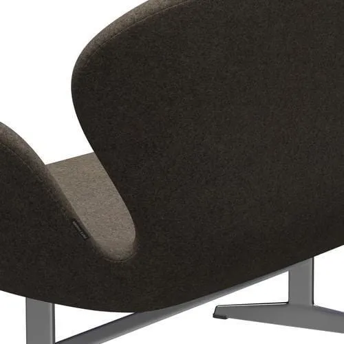 Fritz Hansen Swan™ Sofa 2 Seater, Satin Brushed Aluminium/Divina Md Mole