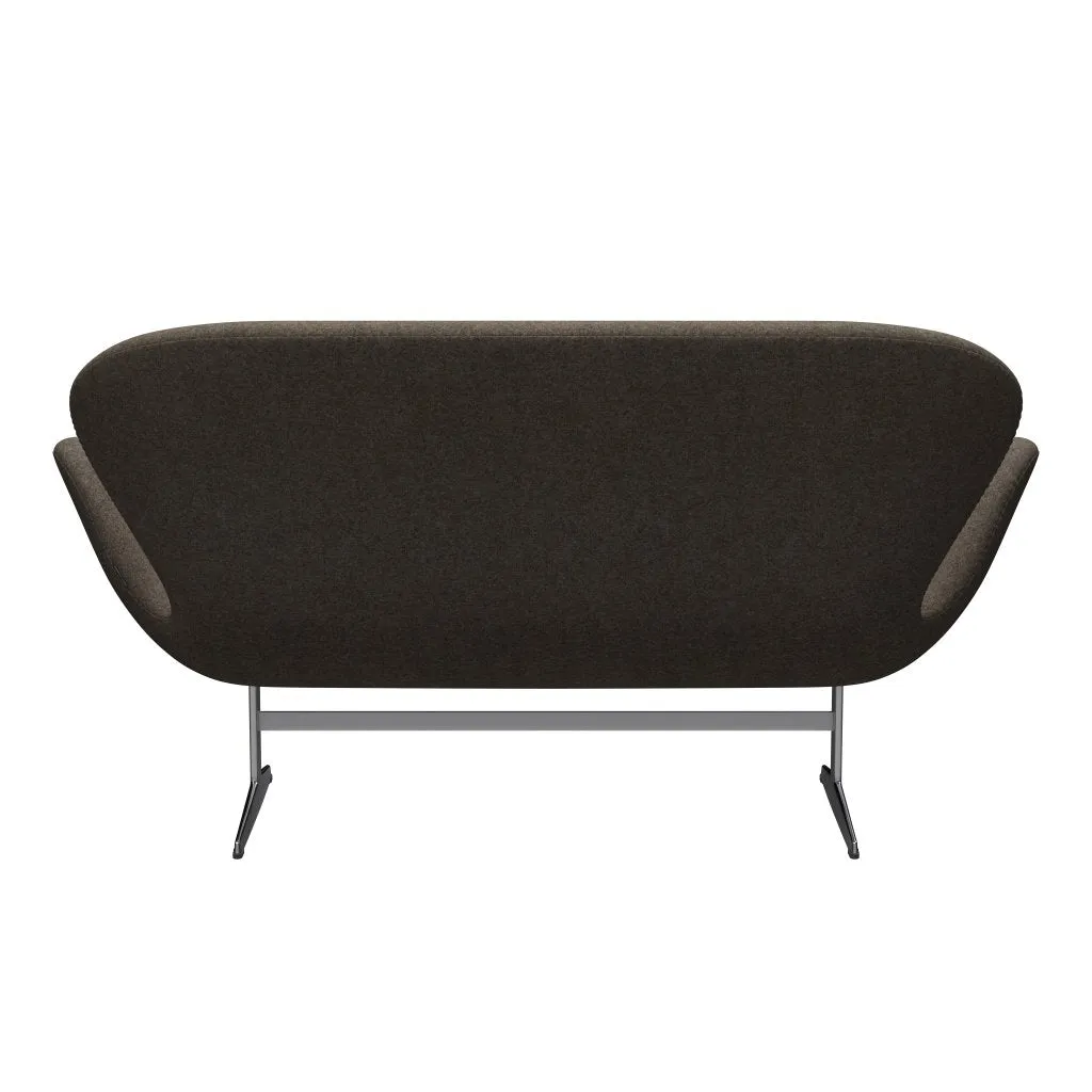 Fritz Hansen Swan™ Sofa 2 Seater, Satin Brushed Aluminium/Divina Md Mole