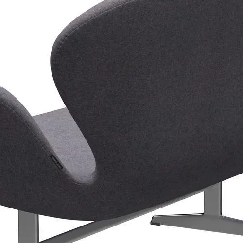 Fritz Hansen Swan™ Sofa 2 Seater, Satin Brushed Aluminium/Divina Md Soft Blue Grey
