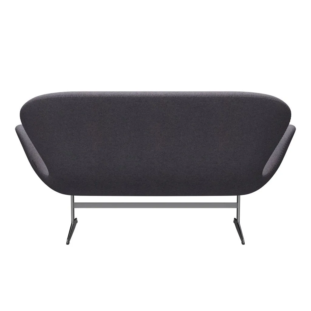 Fritz Hansen Swan™ Sofa 2 Seater, Satin Brushed Aluminium/Divina Md Soft Blue Grey