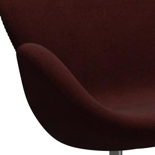 Fritz Hansen Swan™ Sofa 2 Seater, Satin Brushed Aluminium/Divina Melange Burgundy