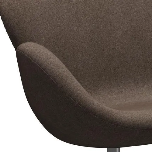 Fritz Hansen Swan™ Sofa 2 Seater, Satin Brushed Aluminium/Divina Melange Dusty Brown