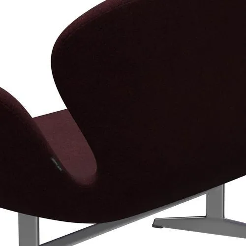 Fritz Hansen Swan™ Sofa 2 Seater, Satin Brushed Aluminium/Divina Melange Pink Dark