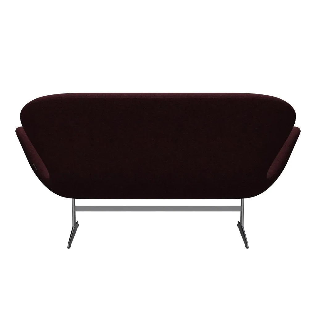 Fritz Hansen Swan™ Sofa 2 Seater, Satin Brushed Aluminium/Divina Melange Pink Dark