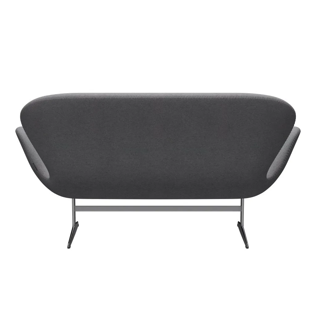 Fritz Hansen Swan™ Sofa 2 Seater, Satin Brushed Aluminium/Divina Melange Stone Grey