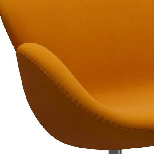 Fritz Hansen Swan™ Sofa 2 Seater, Satin Brushed Aluminium/Divina Mustard