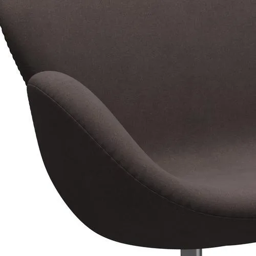 Fritz Hansen Swan™ Sofa 2 Seater, Satin Brushed Aluminium/Divina Pastel Brown