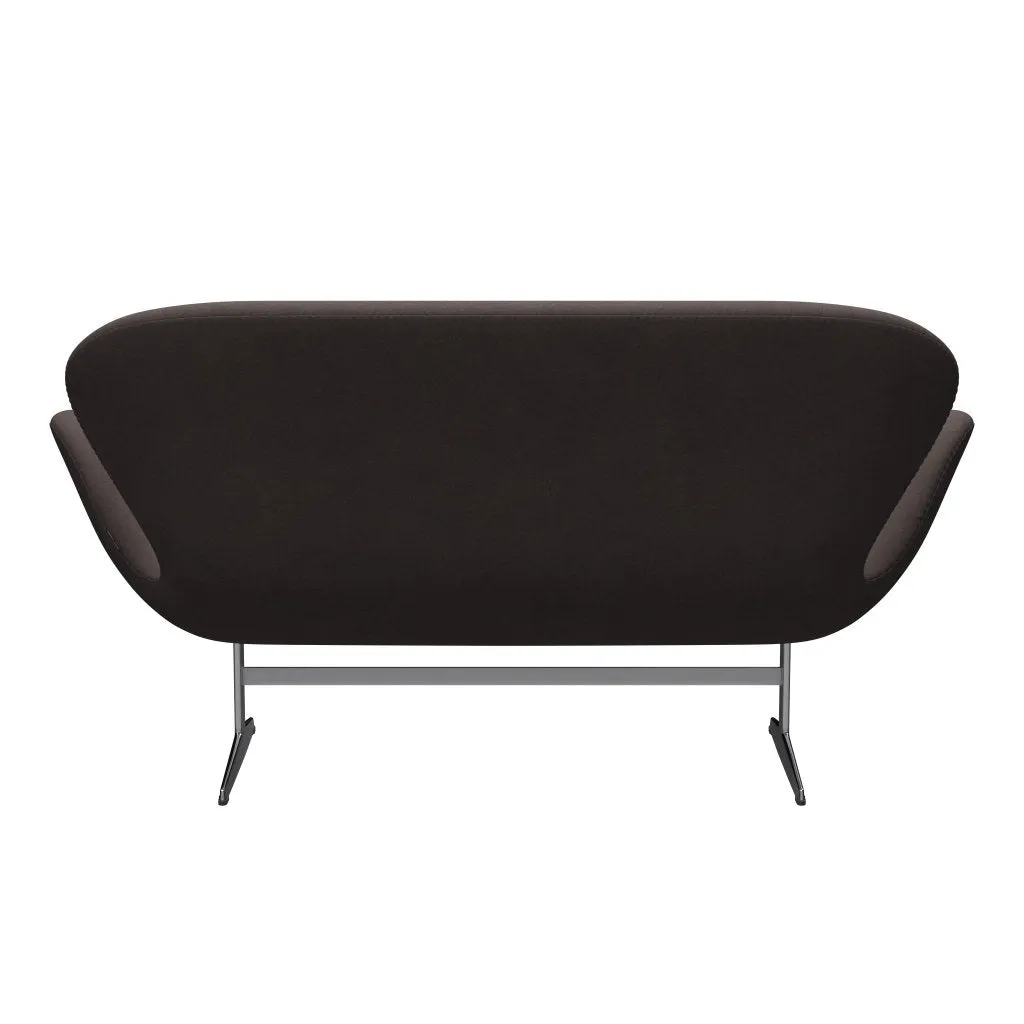 Fritz Hansen Swan™ Sofa 2 Seater, Satin Brushed Aluminium/Divina Pastel Brown