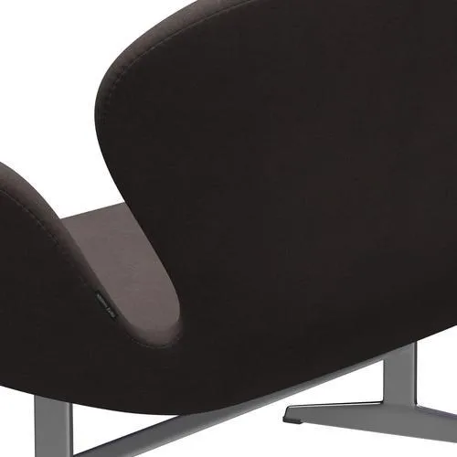 Fritz Hansen Swan™ Sofa 2 Seater, Satin Brushed Aluminium/Divina Pastel Brown