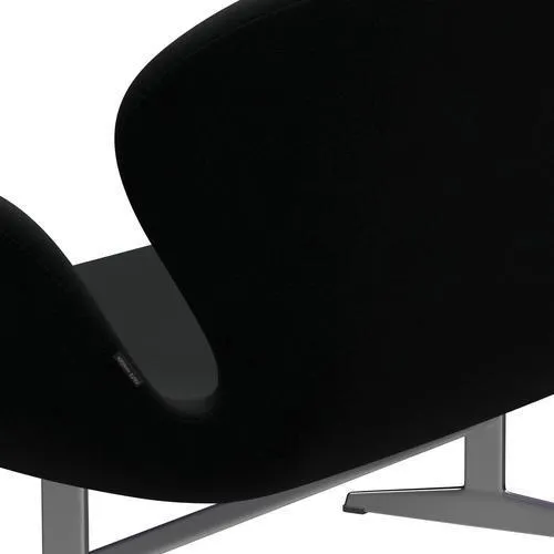 Fritz Hansen Swan™ Sofa 2 Seater, Satin Brushed Aluminium/Fame Black